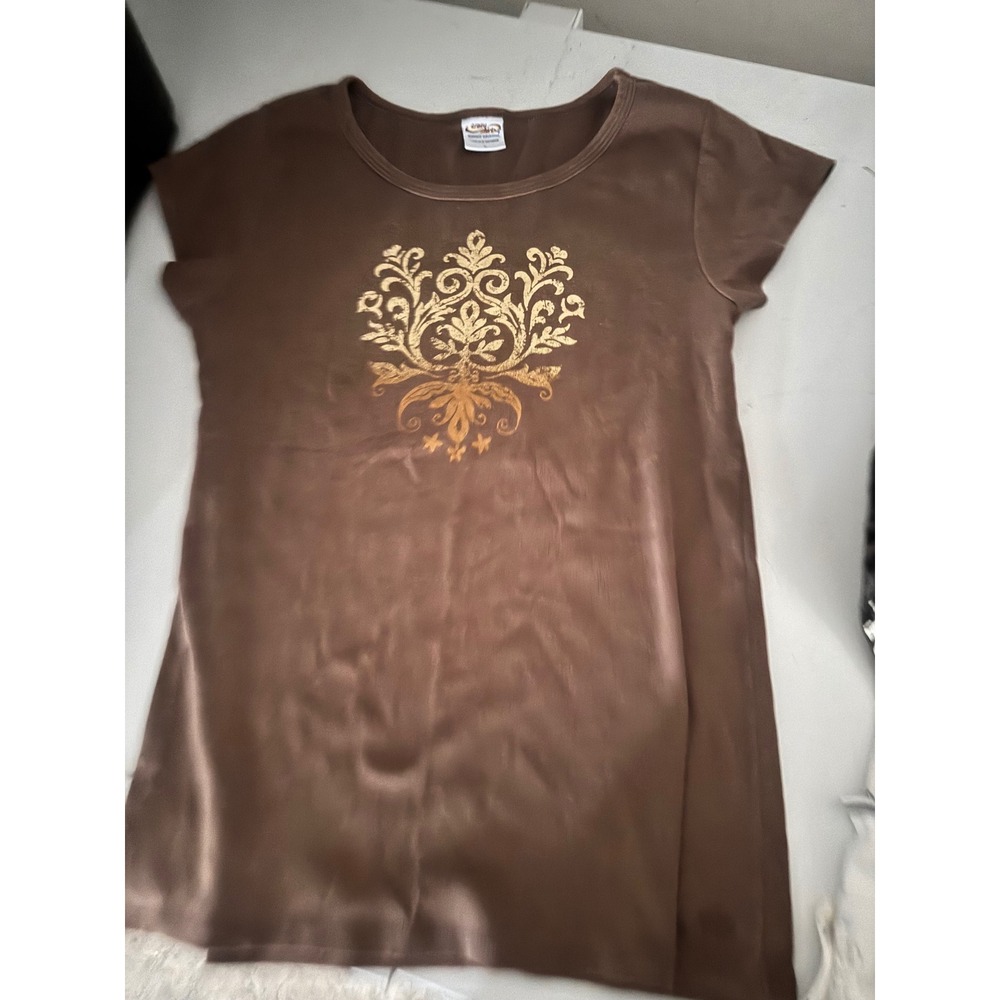 Y2K Crazy Shirts Hawaii Brown Graphic Short Sleeve Tee Shirt Womens Large
